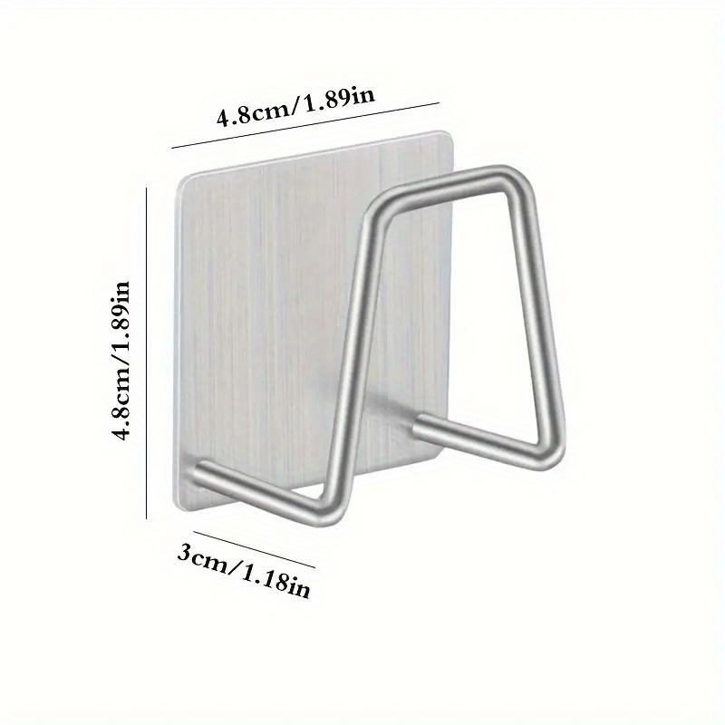 1PC Kitchen Sink Stainless Steel Sponge Rack, No Drilling Required Wall Mount Design with Double Hooks Ideal for Sponges and Gadgets