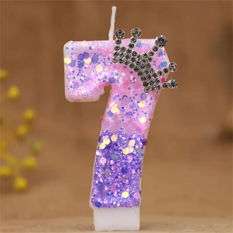 Crown Glitter Number 1 Birthday Candle Cake Topper