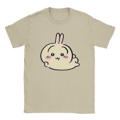 Usagi Chiikawa Selbstgefällige T-Shirts für Herren Baumwolle Lustige T-Shirts Rundhals T-Shirt Kurzarm Tops Übergröße