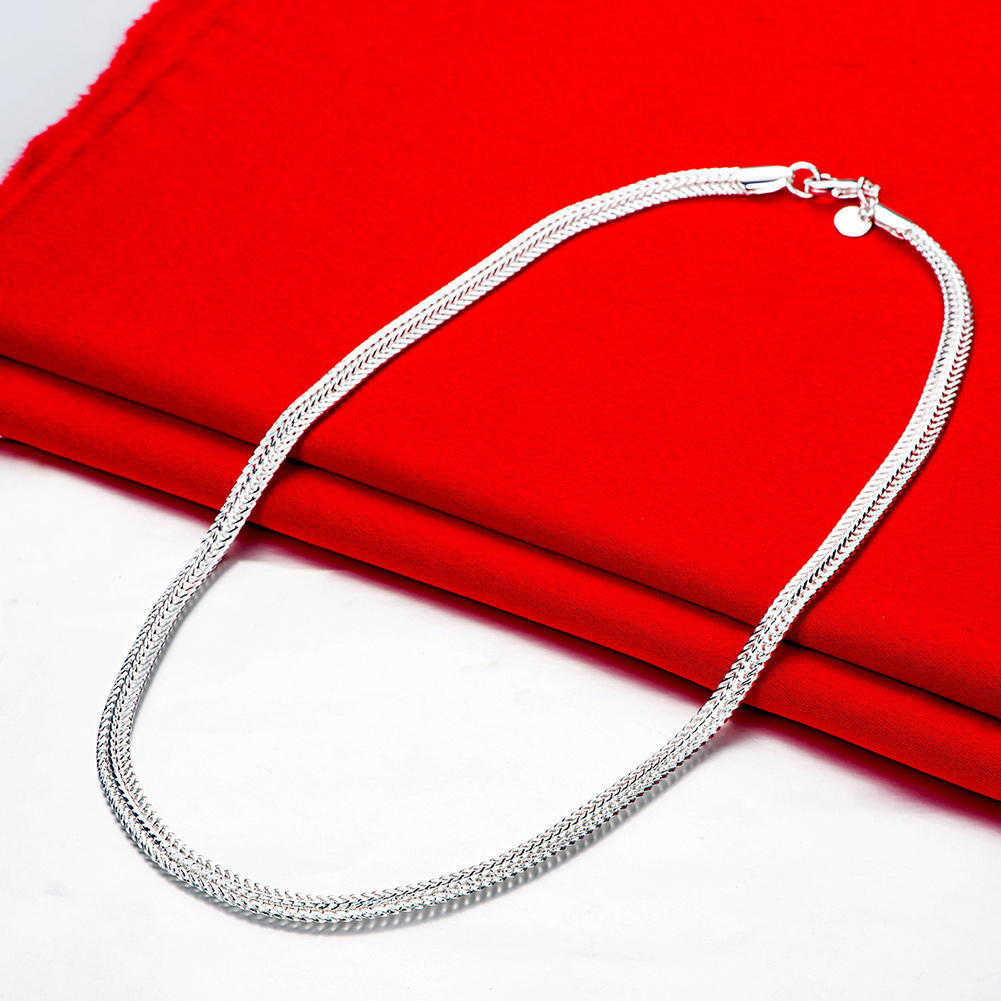 Fine S925 Sterling Silver Snake Style Chain Necklace for Women Men Jewelry Designer Wedding Engagement Gifts 50-60cm