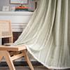 Finished Curtains, Striped Embroidery, Solid Color Contrast, Kitchen Curtains, Rural Style, Semi Shading, Bay Window Curtains