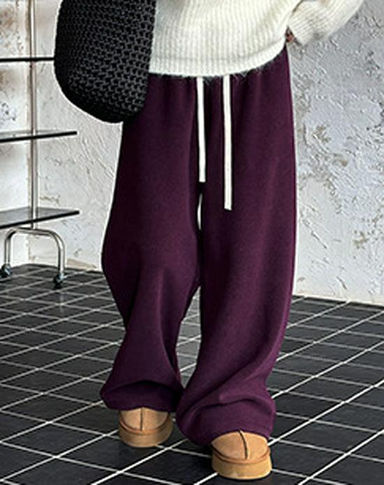 Juzhi 2024 Autumn/Winter Retro Wide-Leg Velvet Jeans