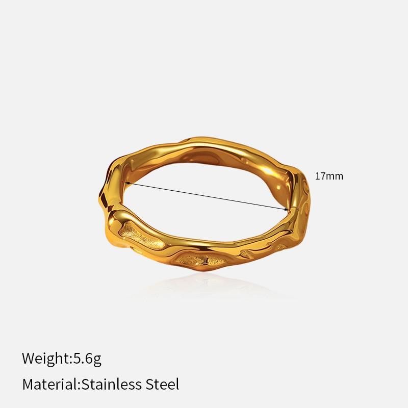 European and American retro niche ins stainless steel ring temperament light luxury embossing irregular closed titanium steel ring