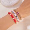 3 Pcs Football Basketball Baseball Volleyball Bracelet Soft Clay Pottery Gold Color Beads Bangle Unisex Student Sports Jewelry