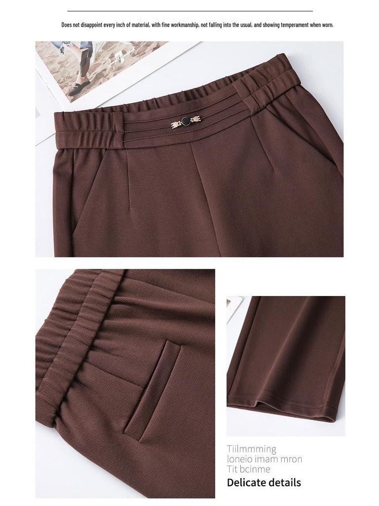 Pantalon de costume large taille haute pour femme - Grande taille, Coupe ample, Idéal pour le printemps et l'automne