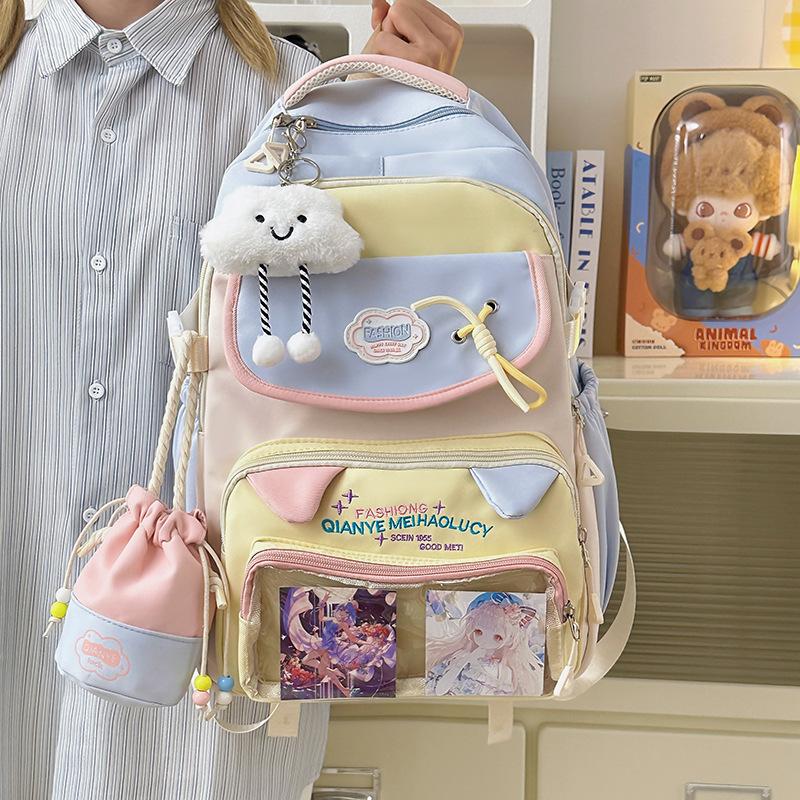 

Girls, Middle and High School Students Contrasting Color Backpacks Lightweight, Large Capacity Student Backpacks single package