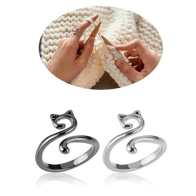 Adjustable Knitting Crochet Ring, Open Guide Yarn Guide Crochet Tension Ring for Faster Knitting, Women's Knitting