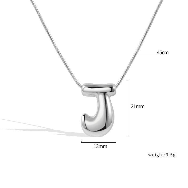 VENTFILLE 925 Sterling Silver 26 Letters Necklace For Women Gift Smooth Cute Balloon Jewelry Accessories Dropshipping Wholesale
