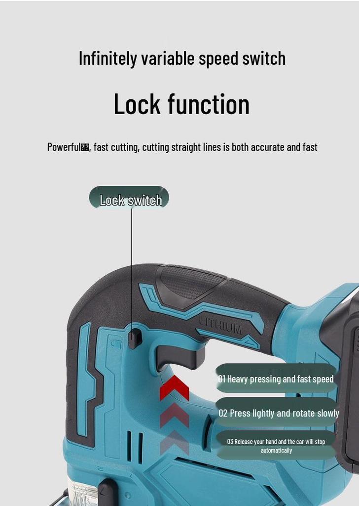 Lithium Battery Brushless Handheld Cordless Jigsaw: Multifunctional Woodworking Cutter