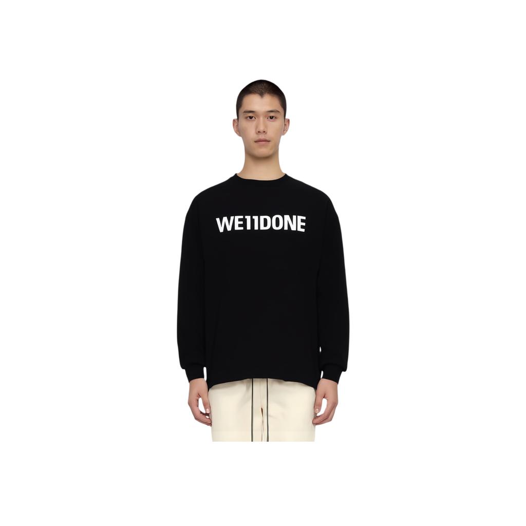 WE11DONE FW25 Basic Logo Long Sleeve T-Shirt Unisex Tops WD-TT3-25-720-U-BK