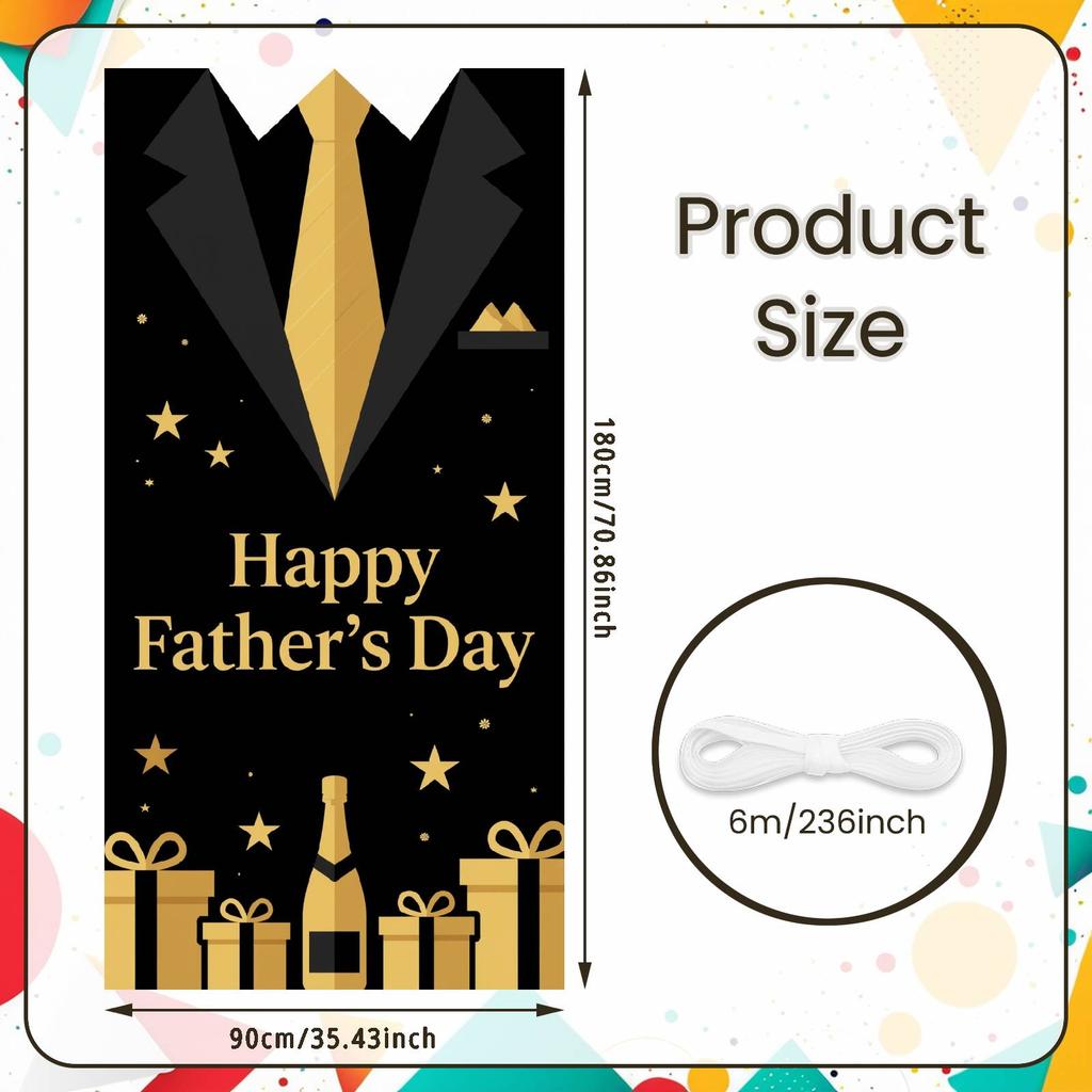 Dad Appreciation Display Celebration-themed Decor Father's Day Party Banner Father's Day Background Suit Tie Design For Indoor