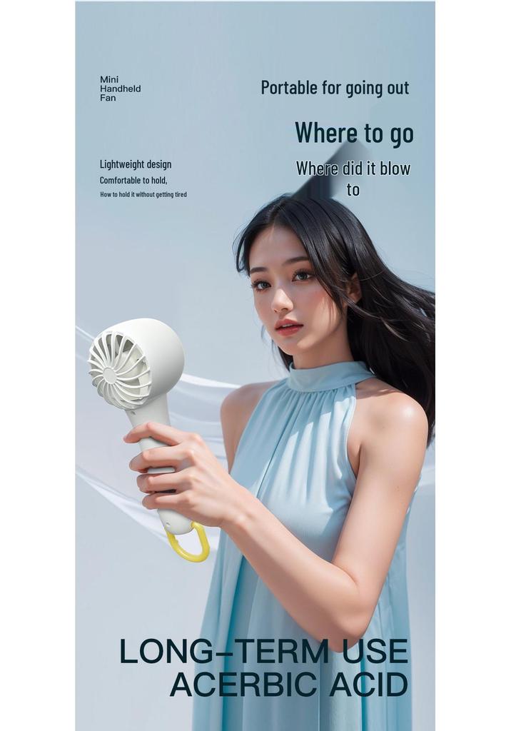 USB Rechargeable Portable Mini Handheld Fan for Desk and Outdoor Use