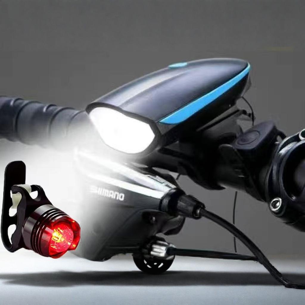 Light Usb Led  With Horn Mountain Bike Dark Night Outdoor Riding Headlight  Accessories
