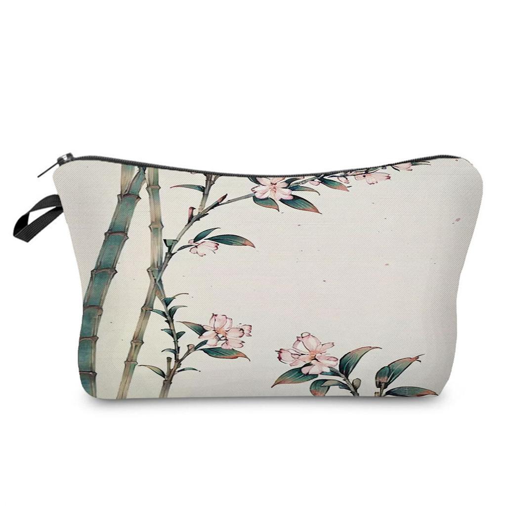 Women Bamboo grove Print Cosmetic Bag Toiletries Organize Travel Storage Case 6888