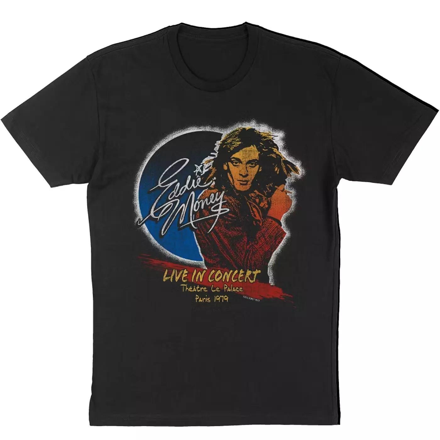 Vtg Eddie Money Live In Concert Cotton Black All Size Unisex T Shirt S