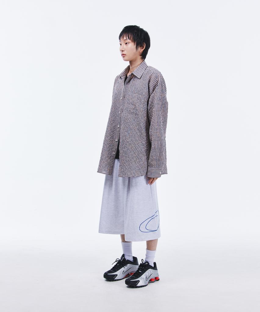 SCALLYWAG Side Big Logo Bermuda Sweat Shorts [Light Grey]