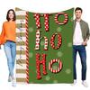 Cozy Christmas Blanket Soft Flannel Throw Holiday Decor with Fun Ho Ho Ho Design Perfect for Warmth and Festive Spirit Ideal Gif