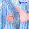 2Pack 2X1M Glitter Party Backdrop Metallic Foil Tinsel Fringe Curtain Birthday Wedding Bachelorette Decoration Adult Anniversary