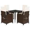 VidaXL Ensemble à Manger de Jardin avec Coussins 5 pcs, Table et Chaise de Terrasse, Meubles de Patio, Mobilier d'Extérieur, 3212543