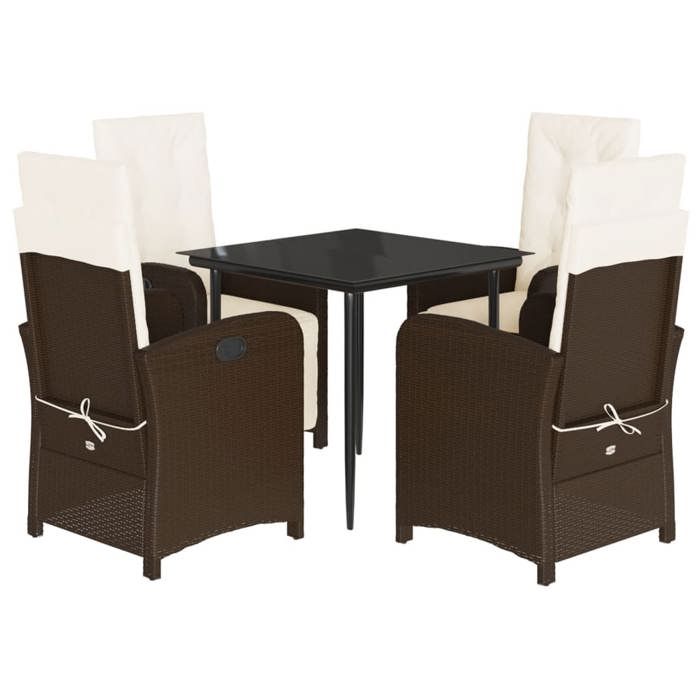 VidaXL Ensemble à Manger de Jardin avec Coussins 5 pcs, Table et Chaise de Terrasse, Meubles de Patio, Mobilier d'Extérieur, 3212543