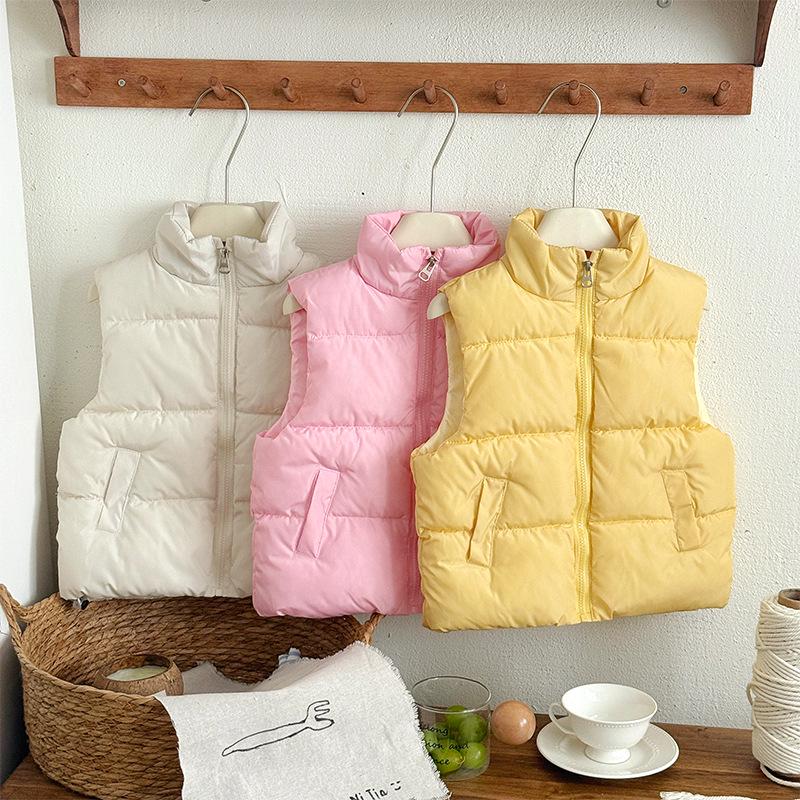2026 Kids' Autumn/Winter Padded Stand Collar Vest for Boys & Girls