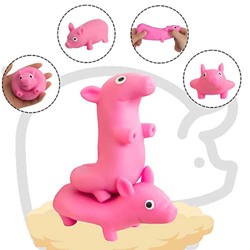 Stress-relieving Piggy Figurine, Anxiety Relief, Cute Pink Pig Toy, Stress-relieving Toy Suitable for Children and Adults