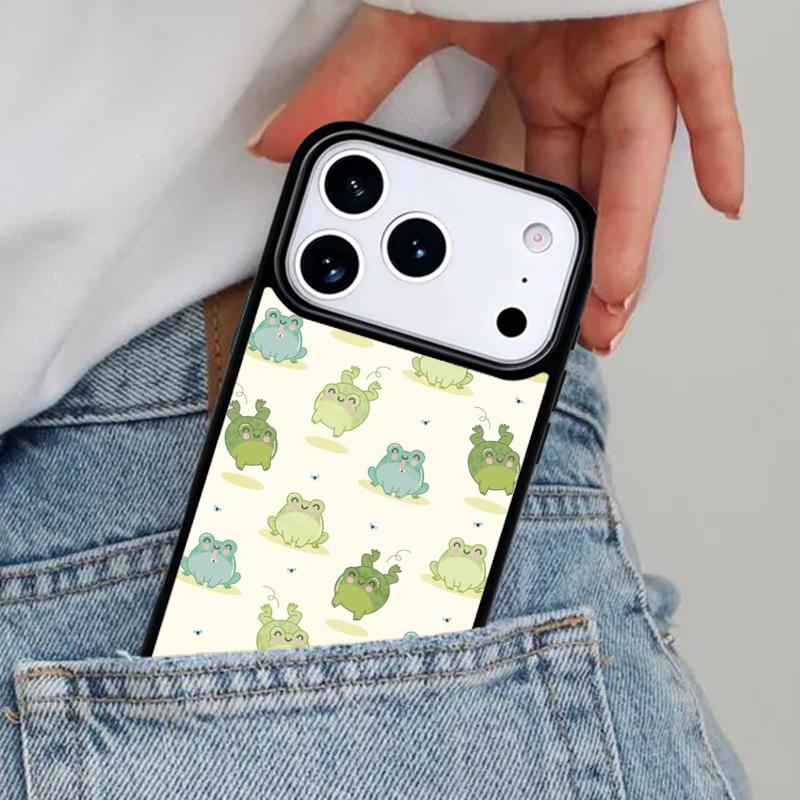 Cartoon Frog Phone Case for iPhone 16e 15 14 13 12 17 Pro Max Plus Air 17pro Cover Coque