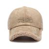 Winter Men Women Baseball Cap Letter Embroidery Lamb Wool Cap Warm Cap