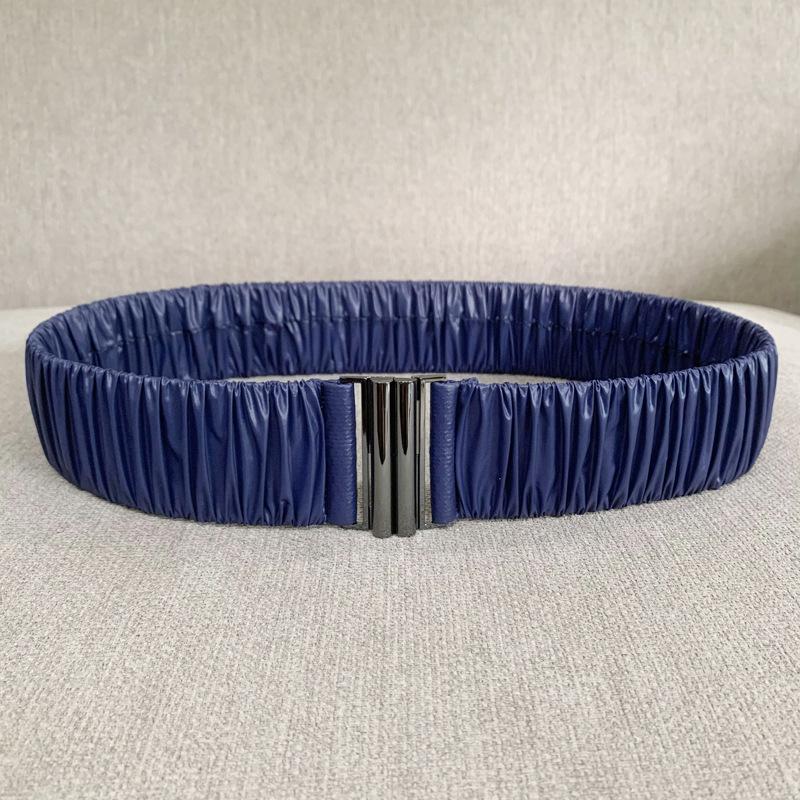 Down Fabric Smooth Elastic Belt, Pleated Elastic Waist Seal, Women's Wide Hundred with Down Waist