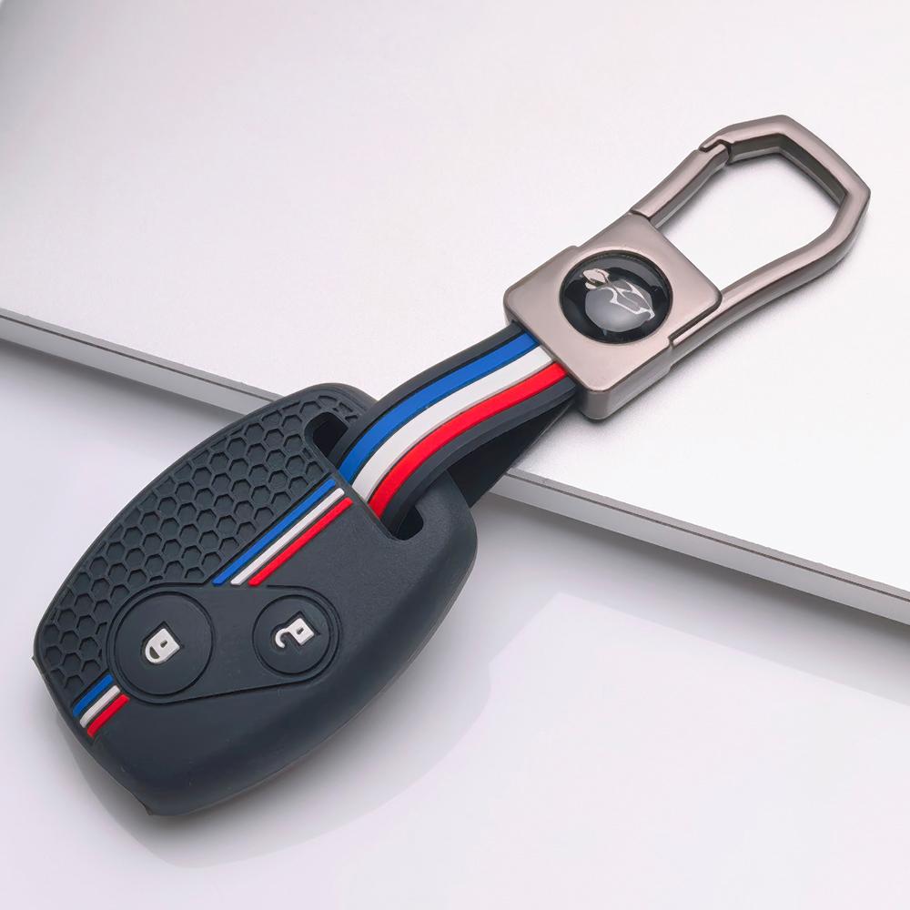 Key Fob Cover for Honda Accord Civic CR V City Jazz Fit Pilot with Keychain Anti-Scratch Surface Shockproof Structure Soft Grip Texture