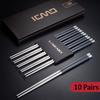 10 Pair Stainless Steel Chinese Chopsticks Reusable Metal Chopsticks Sushi Sticks Korean Chopsticks High Quality KZ005