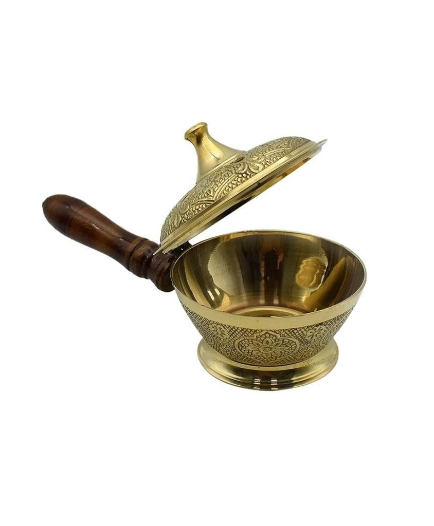 Brass Dhoop Dani Stand | Vintage Handcrafted Incense Burner for Pooja, Havan & Aromatherapy | Traditional Brass Dhoop Holder
