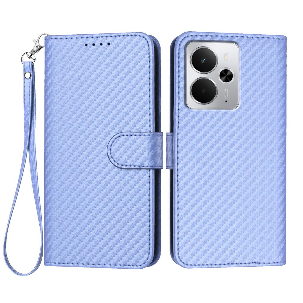 For Realme P3 5G/Realme Neo7x 5G/Realme 14 5G Wallet Case with Strap Carbon Fiber Texture Leather Mobile Cover