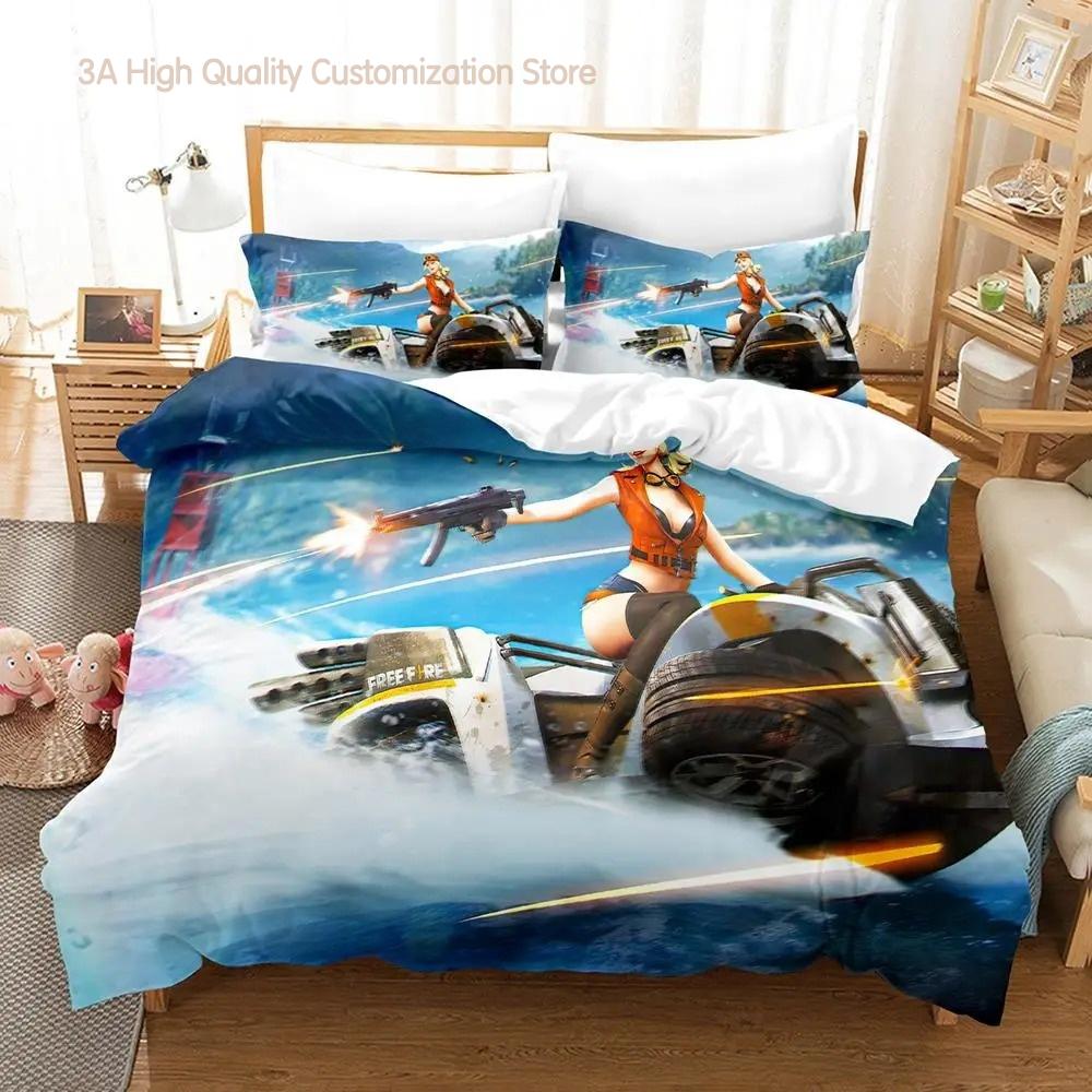 Warrior Game Garena Free Fire Bedding Set Single Twin Full Queen King Size Bed Set Aldult Boys Bedroom Duvetcover Sets Bed Sheet