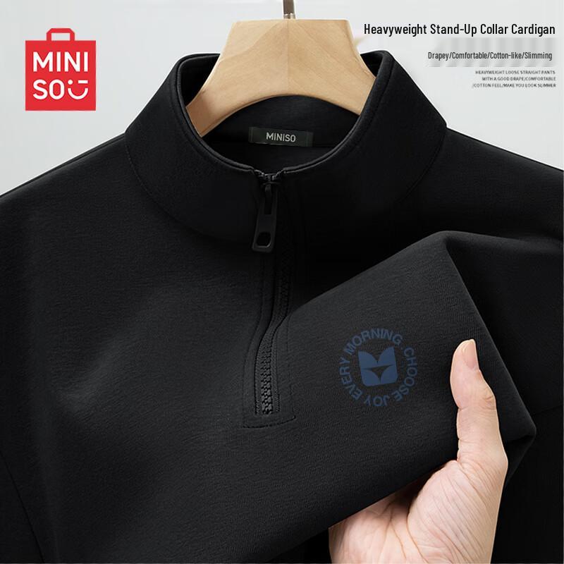 MINISO Men's Half-Zip Stand-Collar Sweatshirt