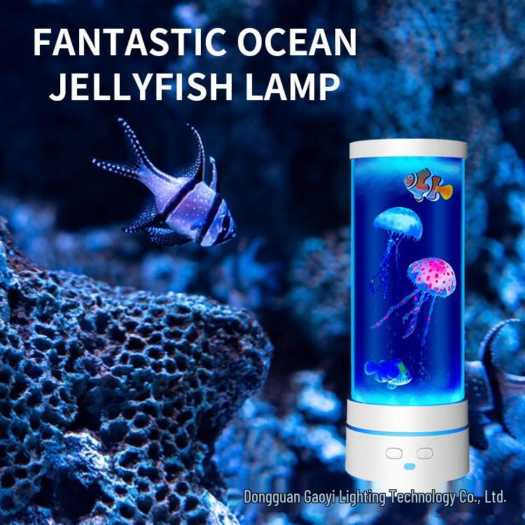 USB LED Jellyfish Lamp - Color-Changing Night Light for Relaxing Atmosphere, Silent Desktop Decoration