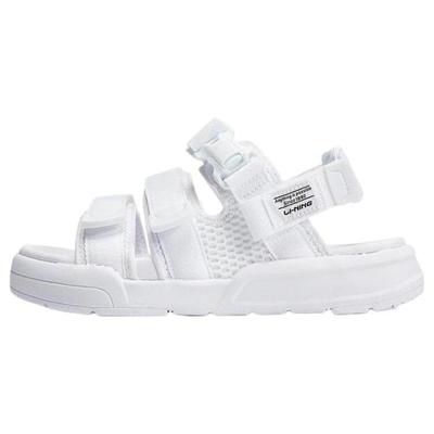 Li Ning Slip Resistant Abrasion Resistant Sports Sandals Unisex White AGUT009-3