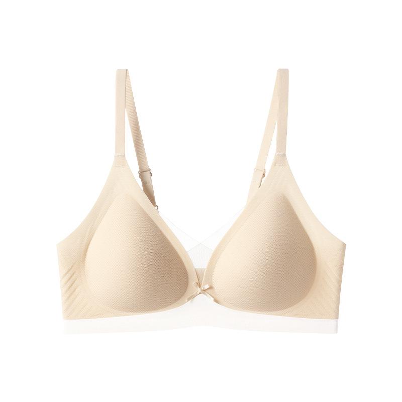 Soft Support Light Gathering Liquid Foundation Deep V Cross Lace Traceless Three-dimensional Hole Cup Breathable Bra