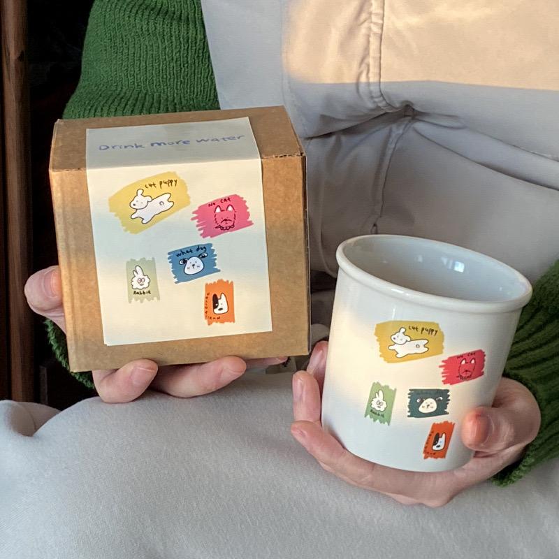 

Holding Ceramic Cup Imitation Paper Cup High Appearance Level Mug Coffee Cup Breakfast Dessert Home Decor Water Tea Mug Set 201-300ml