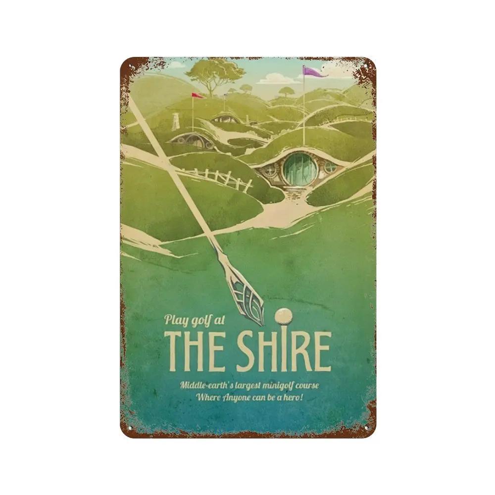 Abstract Ring Retro Travel Poster Metal Tin Sign Plaque Vintage Film Mordor Castle Lord Magic Kid Bed Room Home Wall Decor