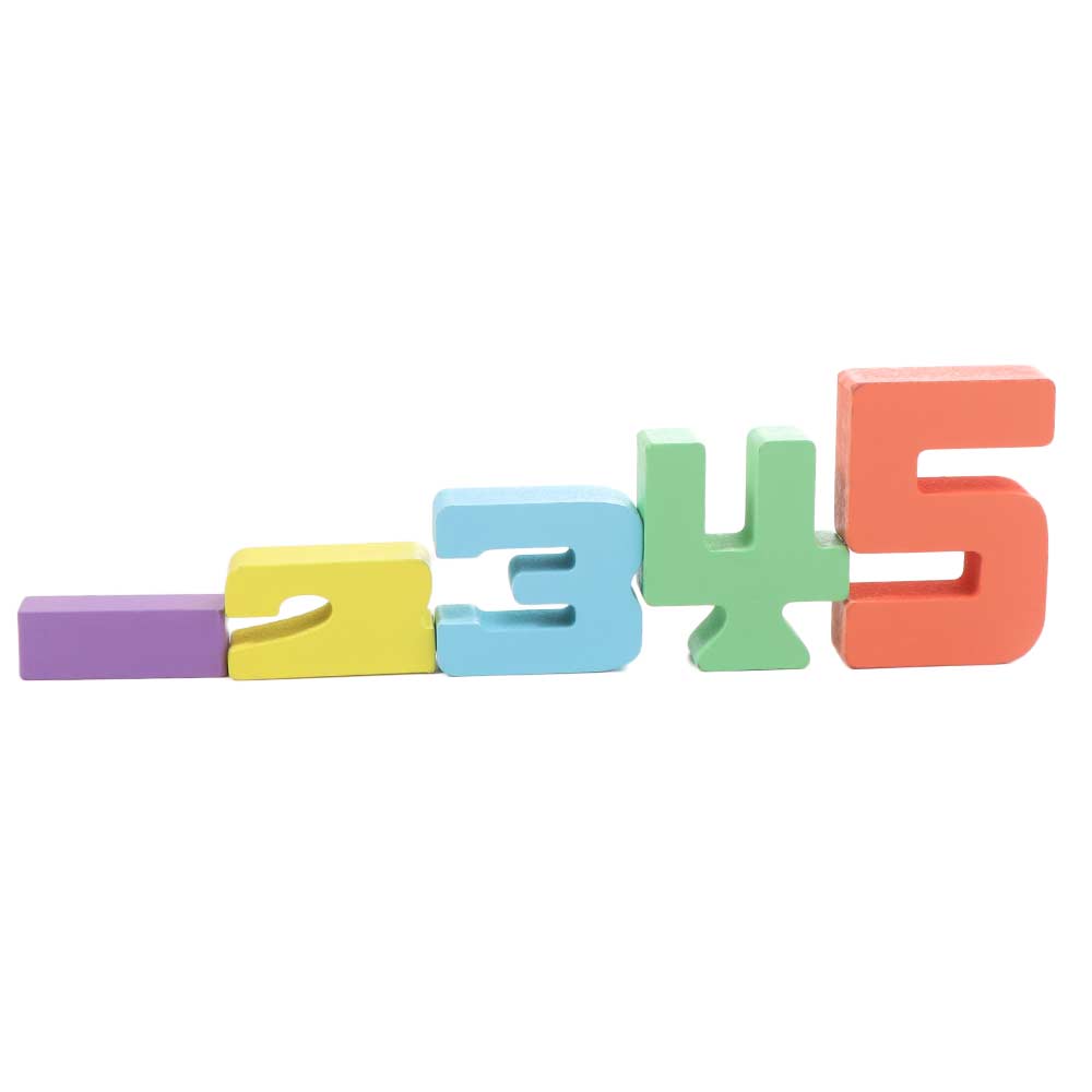 Large Particle 3D Digital Puzzle Wooden Stacking Blocks Digital Building Blocks Children's Toy