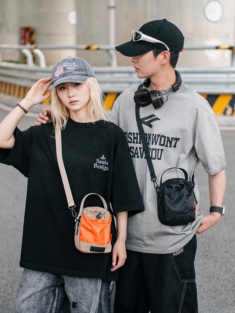 Multifunctional Drawstring Shoulder Bag for Mobile, Bottle & Sports - Large Capacity Crossbody Bag for Outdoor Cycling & Travel