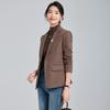 Petite Khaki Women's Suit Jacket - 2024 Spring/Autumn Professional High-End Top