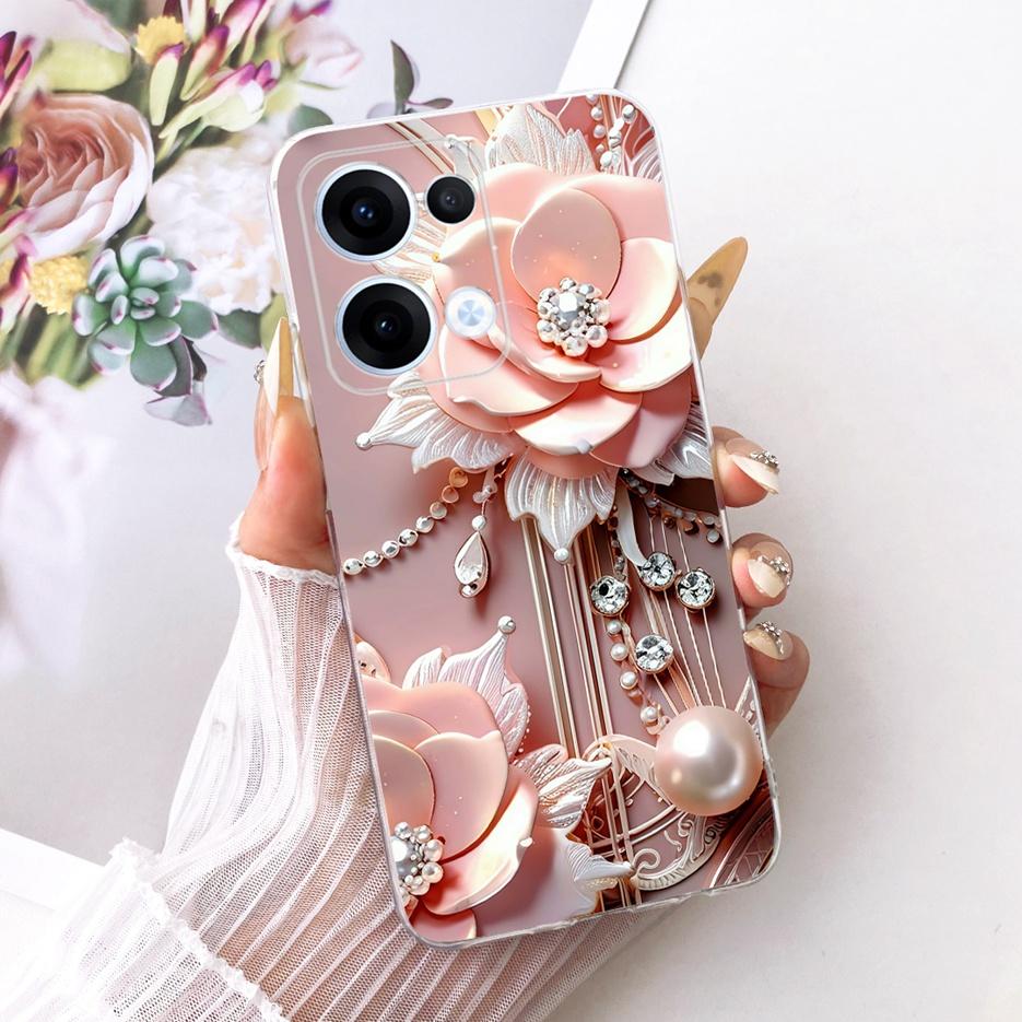 For Oppo Reno13 Pro Case CPH2697 Luxury Flowers Butterfly Painted Cover Soft Slim Phone Case For Oppo Reno 13 Pro Reno13 5G Bags