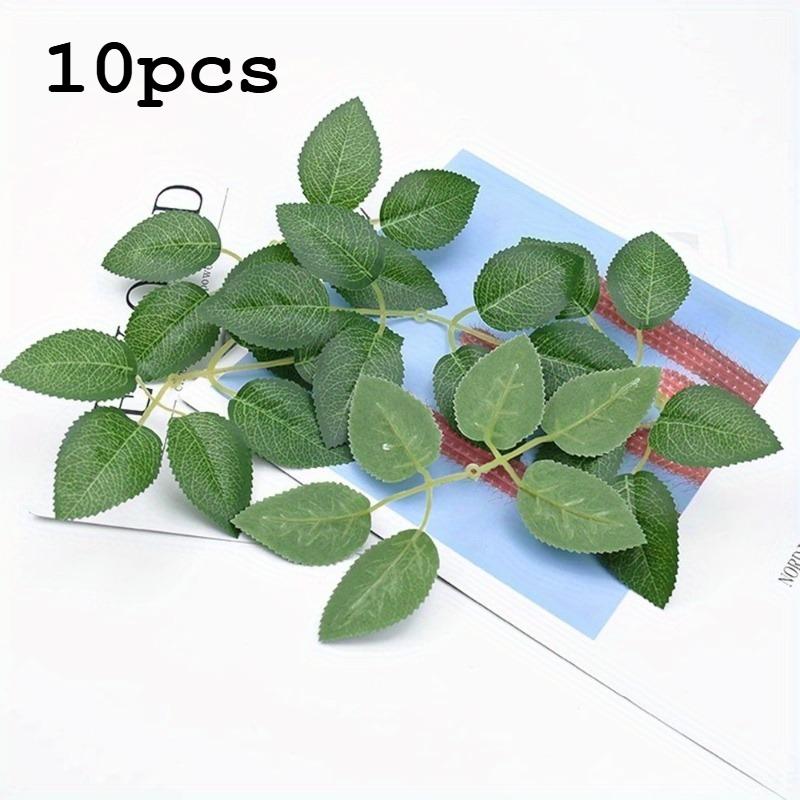 10-100pcs Simulated Rose Leaves, Artificial Green Fake Rose Flower Leaves DIY Wedding Bouquet Center Decoration Party Decoration