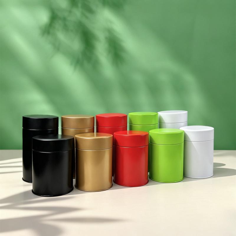 Green & Black Tea Caddy: 50g/125g Sealed Metal Can