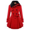 Women Vintage Woolen Coat Slim Trench Coats Lady Fur Collar Winter Woolen Coat Jackets Outwear