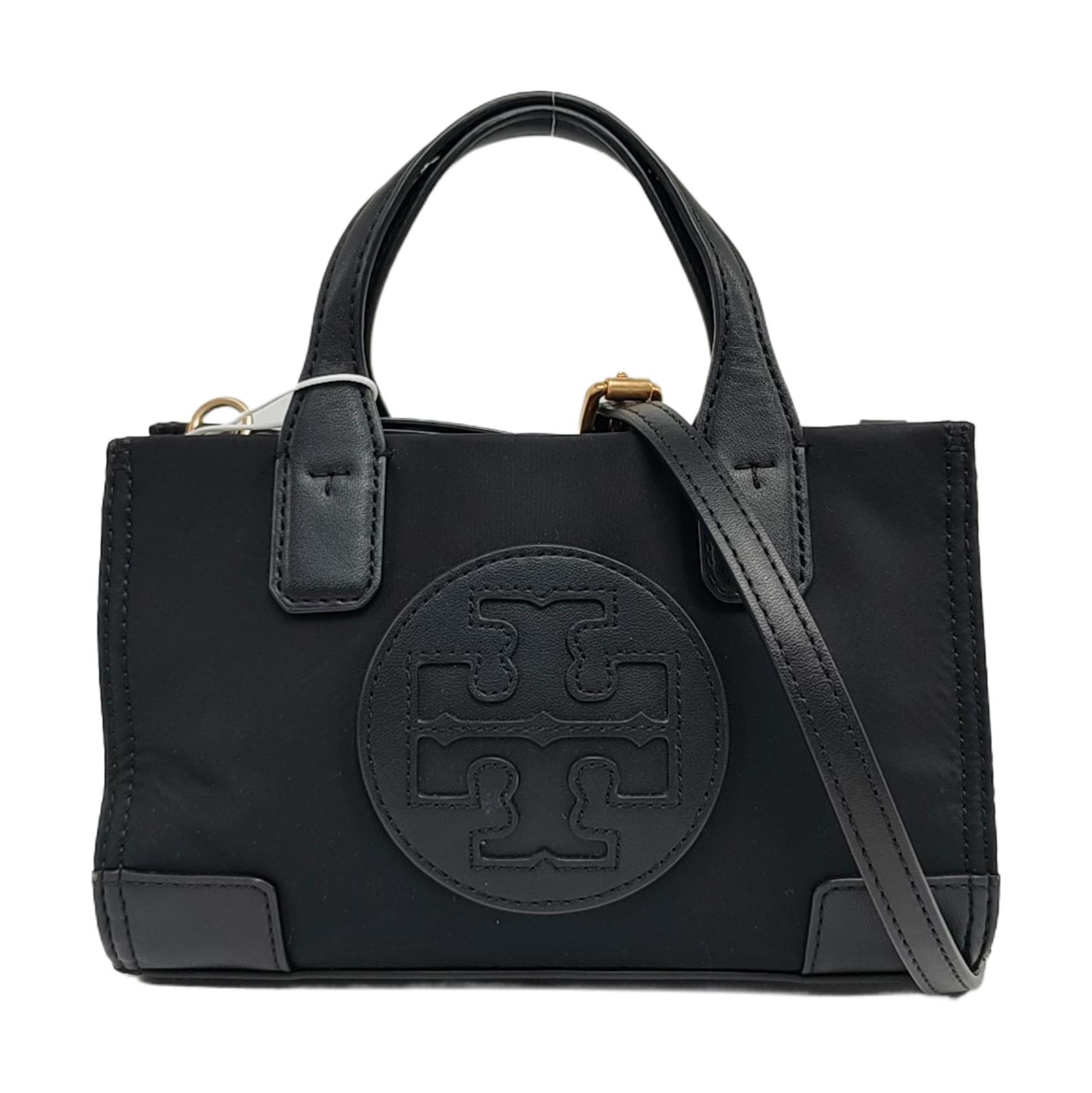 [Pre-Owned] Ella Black Fabric Crossbody Bag Tote Bag Shoulder Bag Gold Hardware Detachable Strap - Very Good #1XIRJKN ONE SIZE
