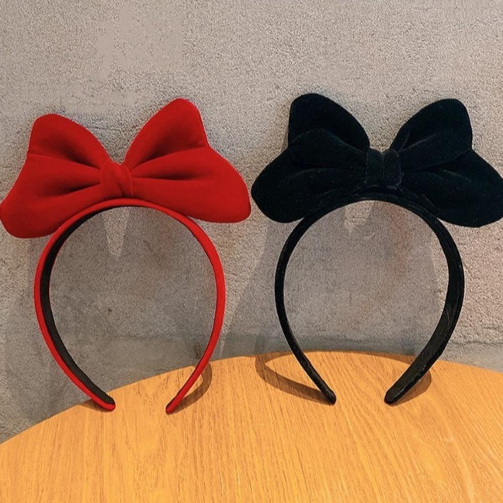 Christmas Velvet Bow Hair Band Black Red Children Headwear New Hair Accessories  Noel Supplies