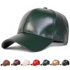1 stuks PU leren hoed vrijetijds baseballpet minimalistisch verstelbaar oefening platte pet